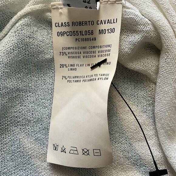 Class Roberto Cavalli White Sheer Embroidered Floral Cardigan Italy size 46 - Picture 5 of 7